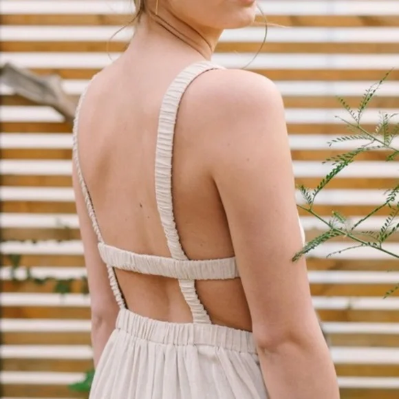 chinese dress ladies Nuaje Nuaje Anne Openback Linen Dress main image 0